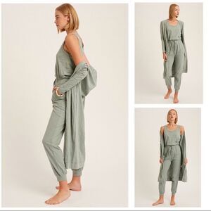 𝅺textured cotton jumpsuit & long cardigan knit sets